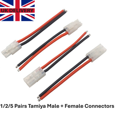1/2/5 Paar RC Stecker + Buchse Tamiya Stecker Akku Kabel Verbinder 14AWG 10cm Draht