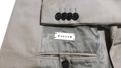 Caruso Blazer 54R/44R Silk Cotton Excellent Condition Italy Jacket Beige