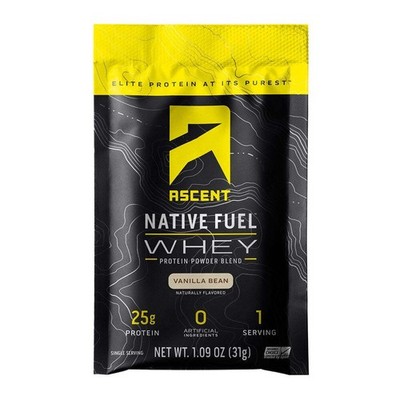 7/26 Ascent Native Fuel Whey Protein Powder - Vanilla Bean - 15 Packets