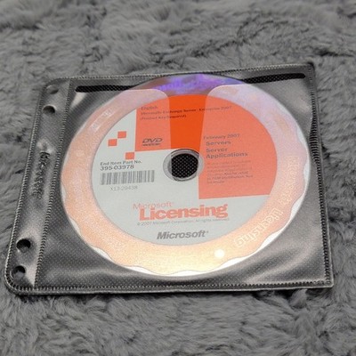 Microsoft Exchange Server Enterprise 2007 DVD Volume License 395-03978 X13-29438