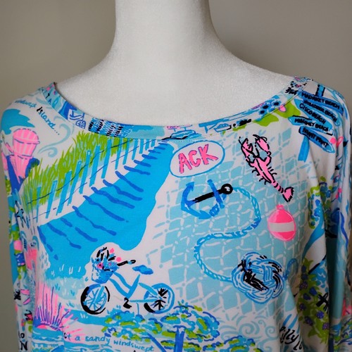 Lilly Pulitzer Finn Top XL Long Sleeve Tee Lilly Loves Nantucket NWOT - Picture 3 of 5