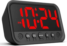 Small LED Digital Clock for Bedroom, Loud Alarm Clock for Heavy Sleepers , Teens