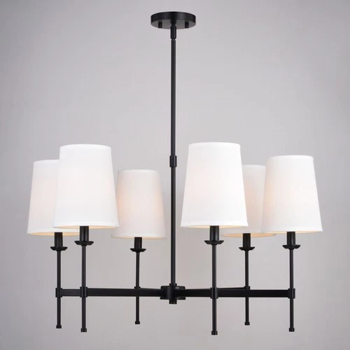 Vaxcel Lighting H0288 Camden 6 Light 30"W Chandelier - Black - Picture 4 of 12