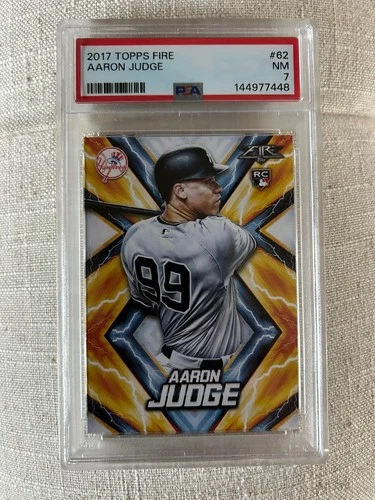 2017 Topps Fire #62 Aaron Judge PSA 7 RC Yankees