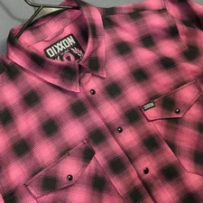 Dixxon Flannel Shirt Men's 2XL Pink Plaid Survivor Flannel Snap Button