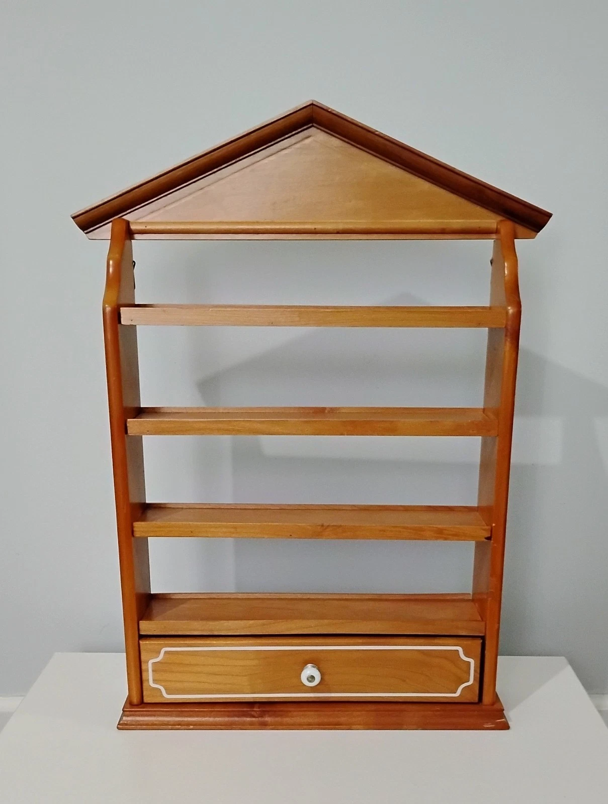 1989 Lenox Spice Village Wooden Rack With Pull Out Drawer. Rack Only