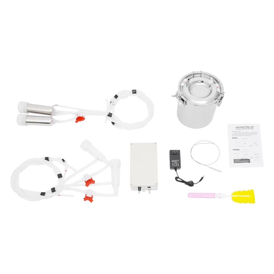 Ordeñadora eléctrica de vaca pulsación con cubo de acero inoxidable Foto 4 de 4