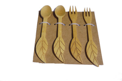 4pcs Bamboo Kids Forks, Non Toxic & Safe Toddler Spoons & Forks Set 4580