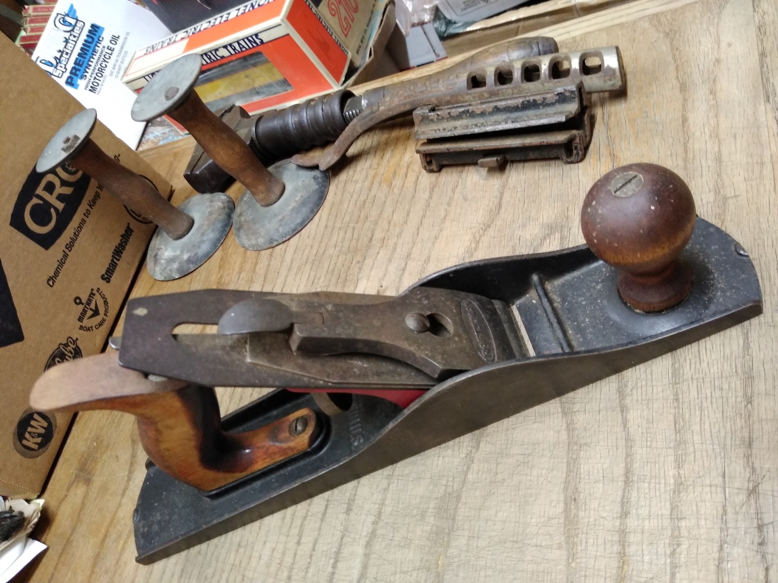Vtg Craftsman Wood Hand Plane 13.5 Inch Smooth Bottom in Good Shape!