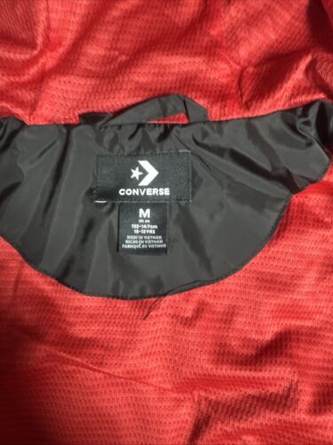 Converse Jacket Windbreaker Youth M 10-12 Full Zip Mesh Lining Logo Chest - Picture 7 of 9