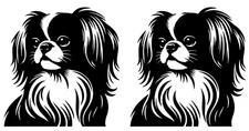 Japanese Chin Two 5" Black Vinyl Decal Car Truck Windows Laptop Tablet Tumbler