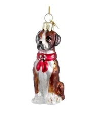 Quality Glass BOXER III Blown Glass Dog Breed Christmas Ornament