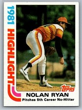 1982 Topps #5 - Nolan Ryan - Houston Astros - A - 1981 Highlight