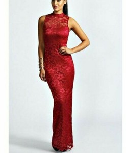 lace scallop maxi dress