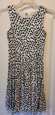 Ann Taylor Loft Sleveless Dress Black White Polka Dot Size XSP Summer