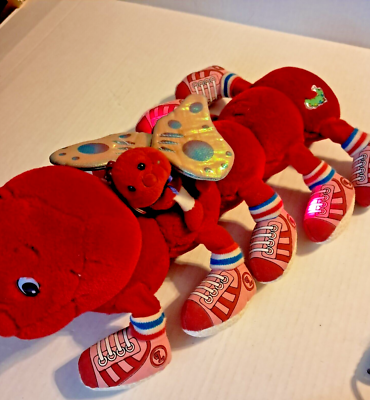 Vintage Lots A Lots A Leggggggs Caterpillar Plush Lights Up Red
