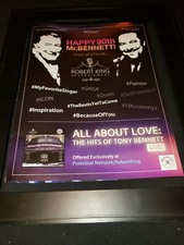 Tony Bennett Robert King 90th Birthday Rare Original Promo Poster Ad Framed