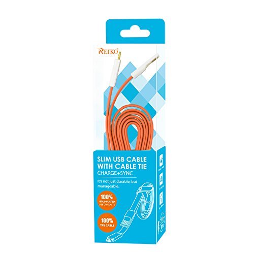 Reiko 39″ Flat Data Cable for Micro USB Devices Data Cable Retail Pack Yellow