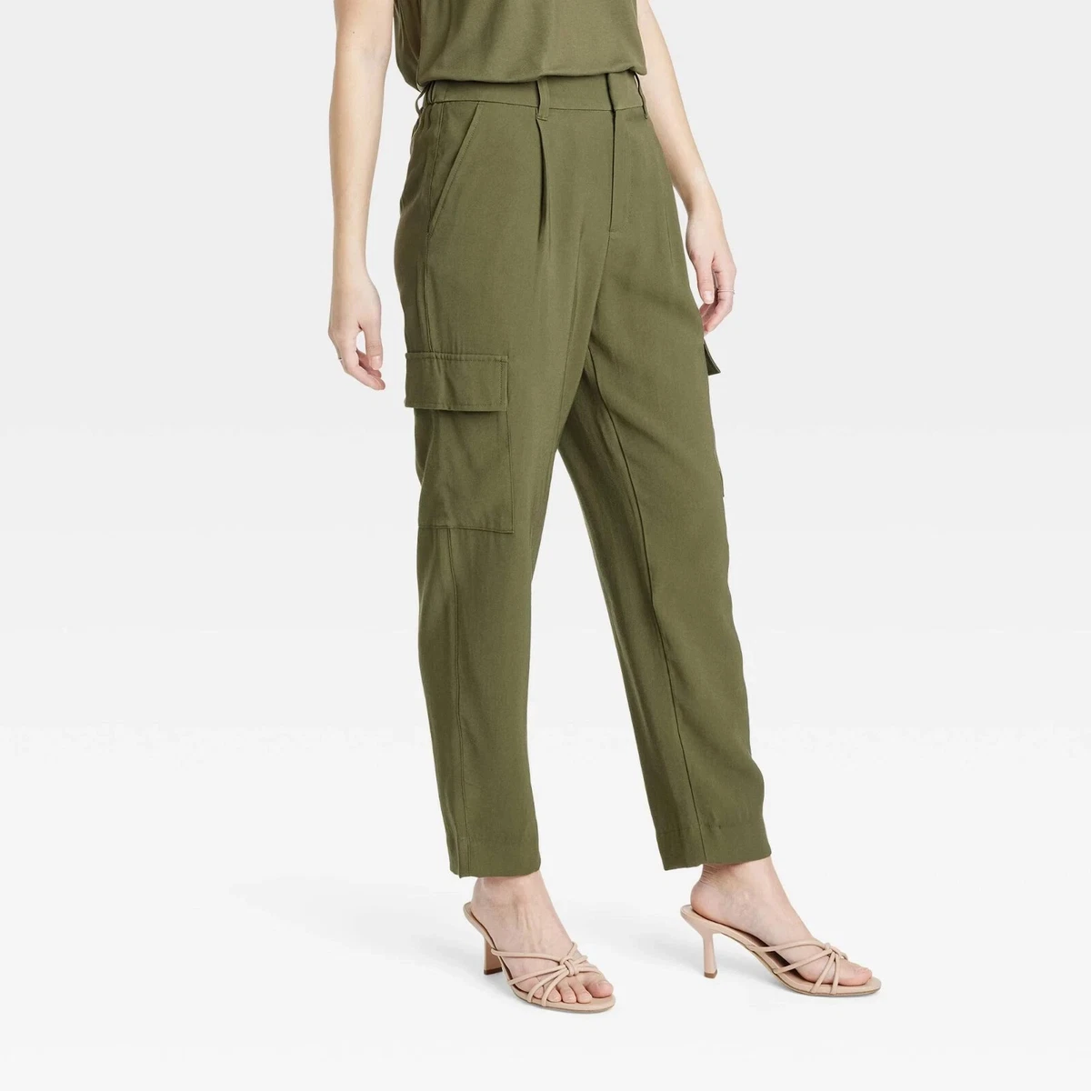 Women's olive top dress pants