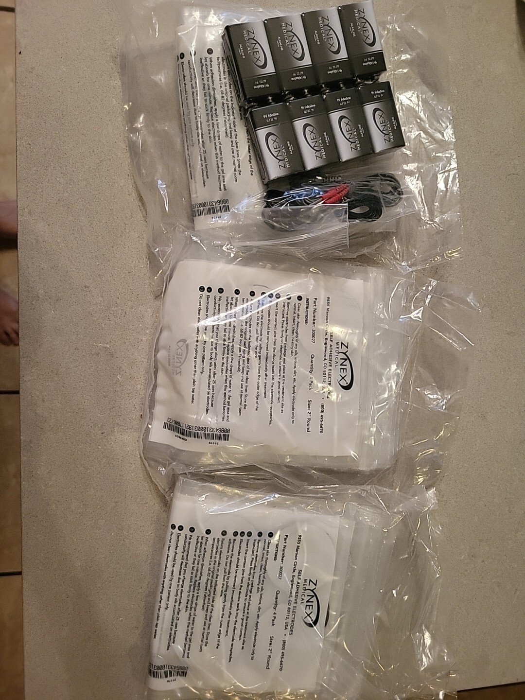 Zynex Medical Electrodes 2" Round w/ leads. 30 paks of 4 plus 8. 9 volt battery eBay