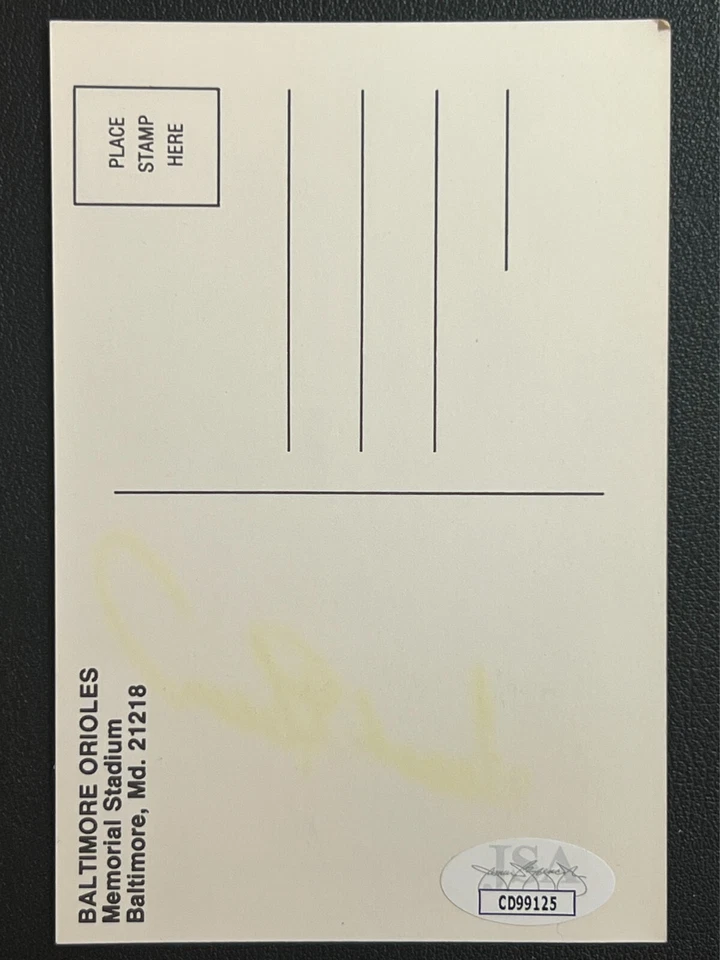 Frank Robinson Signed Post Card JSA w/COA! #20 MLB Baltimore Orioles HOF 1982! - Image 3 of 4