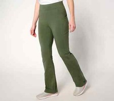 Denim Co Active Duo Stretch Lightly Boot Pant Pockets-Olive-Petite XXS-A649605