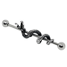 Snake Scaffold Bar 316L Surgical Steel Industrial Barbell Reptile Body Jewellery