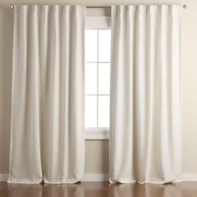 Arlo 50''x84'' Linen Texture Blackout Curtains, Natural, Set of 2
