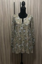 Show Me Your MuMu Jamie Tan Peacock Feather Tunic Blouse S Small