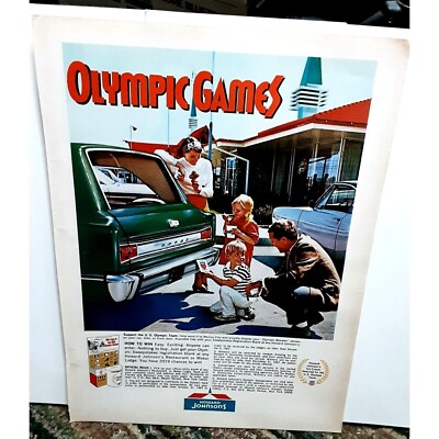 1967 Howard Johnsons Restaurant Lodge Olympic Games Ad Vintage Print Ad 60s Orig