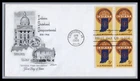 US FDC # 1308 5c Indiana Statehood Artmaster block  1966, 9E328