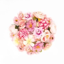 Artificial Flowers for Crafts 24 Pcs Faux Flowers Heads Bulk Silk Flowers Hea...
