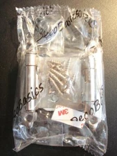 NEW PAIR DECOBASICS X001EGBDPL CABINET HINGES SATIN NICKEL FINISH SELF CLOSING