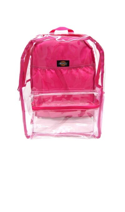 Dickies Clear & Pink 2 Zipper Compartments PVC Student Backpack NWT (PB015) Dickies | Bags | Dickies Clear Pink 2 Zipper Compartments  main image 3