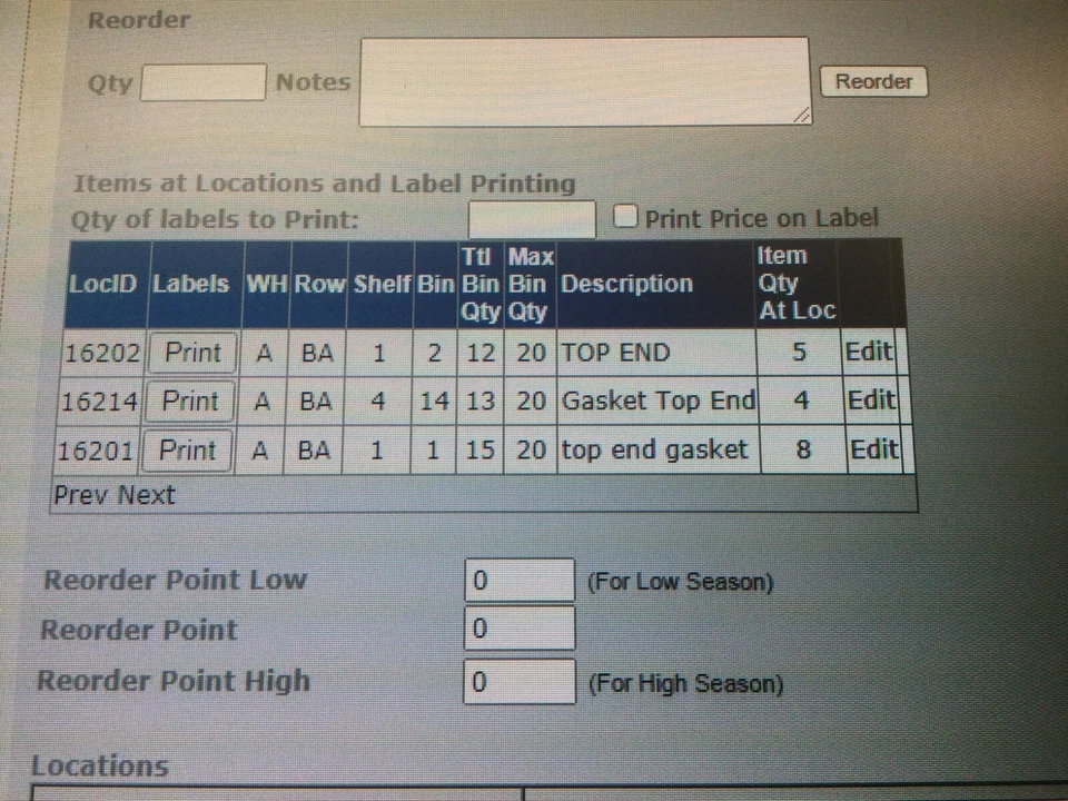 Yamaha GPX 433 440 1974 1975 Winderosa Juego de juntas de extremo superior completo 710101 Foto 4 de 4