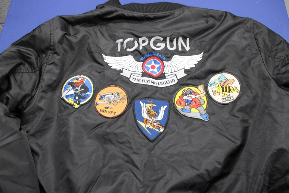 Top Gun® Official MA-1 Men's "Wings" Bomber Jacket with Patches Size 3XL Black - Image 2 of 4