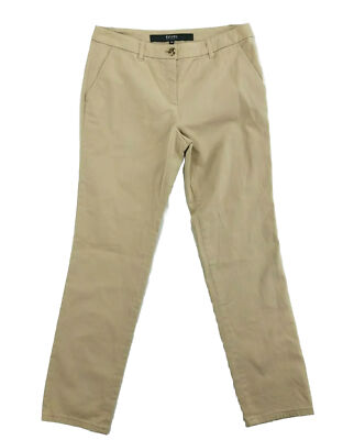 Escada Dress Pant Trousers Neutral Career Office Stretch Twill Tapered (30x28.5)