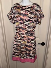 ELIZA J Abstract Print ~ Pink/Grey/Black Knee Length Dress /Lower Lined ~ Size 8