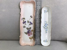 2 Vintage Jewelry Dish Trinket Trays  English Bone China French Limoges