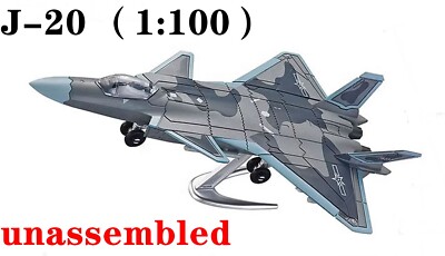 Unassembled 1/100 PLA J-20 Fighter Plastic Painted Model  kits  diy