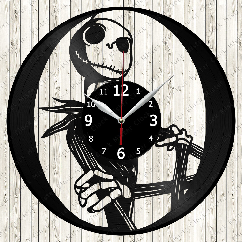 Nightmare Before Christmas Vinyl Record Wall Clock Decor Handmade