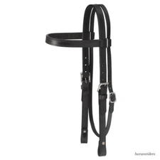 Draft Horse Western Browband Headstall - Bridle - Black Leather 