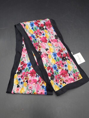 THIRTY ONE GIFTS Flower Floral Design Silk Scarf 6''x48'' Long Scarves