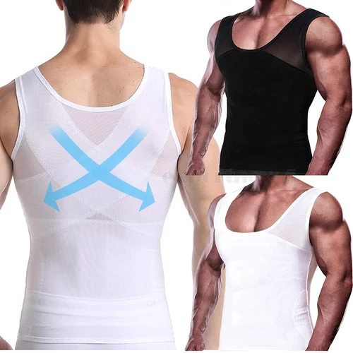 Men Best Slimming Body Shaper Trimmer Tummy Control Tank Male Girdle Top Corset - Afbeelding 1 van 31