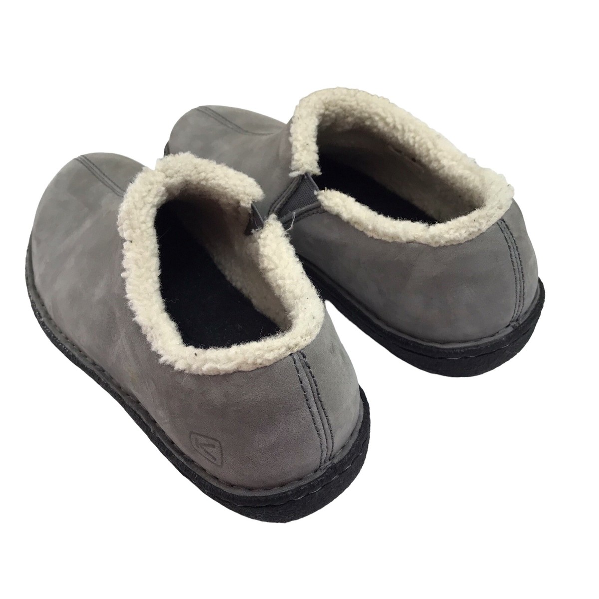 KEEN Womens Size 8 Gray Suede Fur Lined Mules Loafers Slip  display picture 1