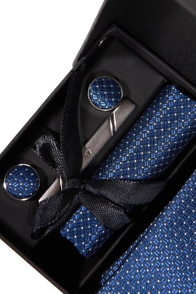 Ties for Men Set with Pocket Square Cufflink and Tie Clip | Necktie Handkerchief - Image 3 of 4