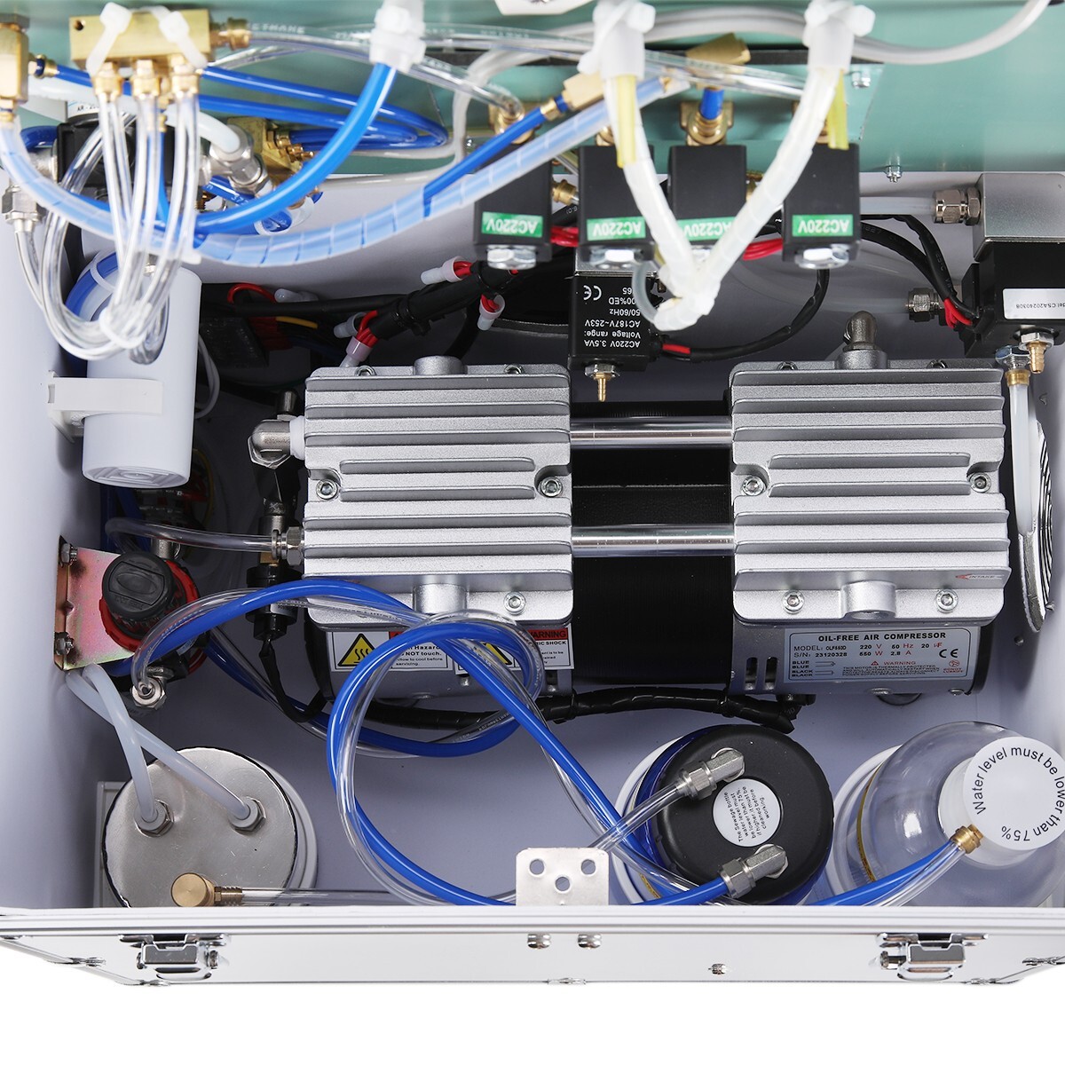 Portable Dental Mobile Delivery Unit Rolling Case Air Compressor Suction 4 HOLES