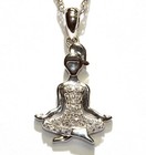 New 925 sterling silver .10ct 18" diamond meditating Yoga woman pendant necklace — photo 5