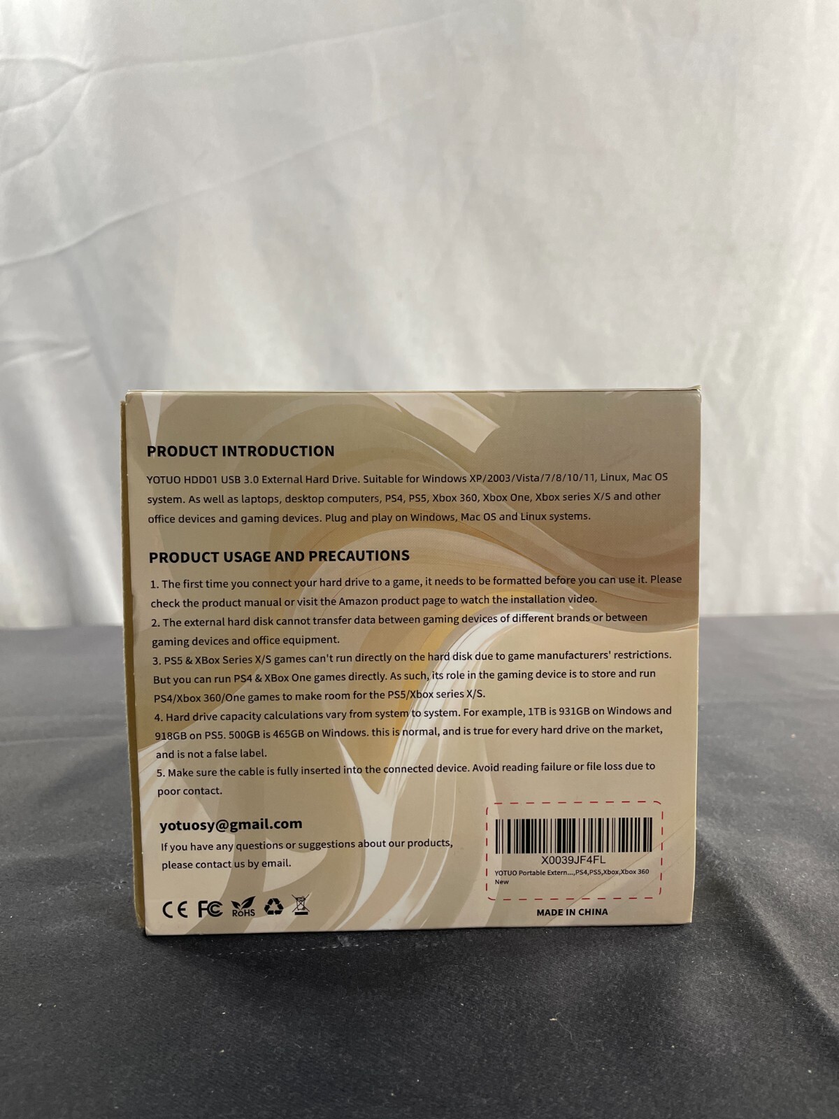 YOTUO SY-HDD01 Black Portable 320GB Storage USB 3.0 External Hard Drive