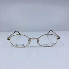 New Vintage Emporio Armani 077 Oval Eyeglasses EA 77 C. 743 Shiny Gold 47-20mm
